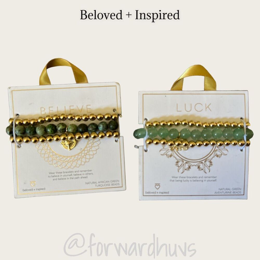 Beloved and Inspired Aventurine Bracelet & Turquoise Bracelet NWT